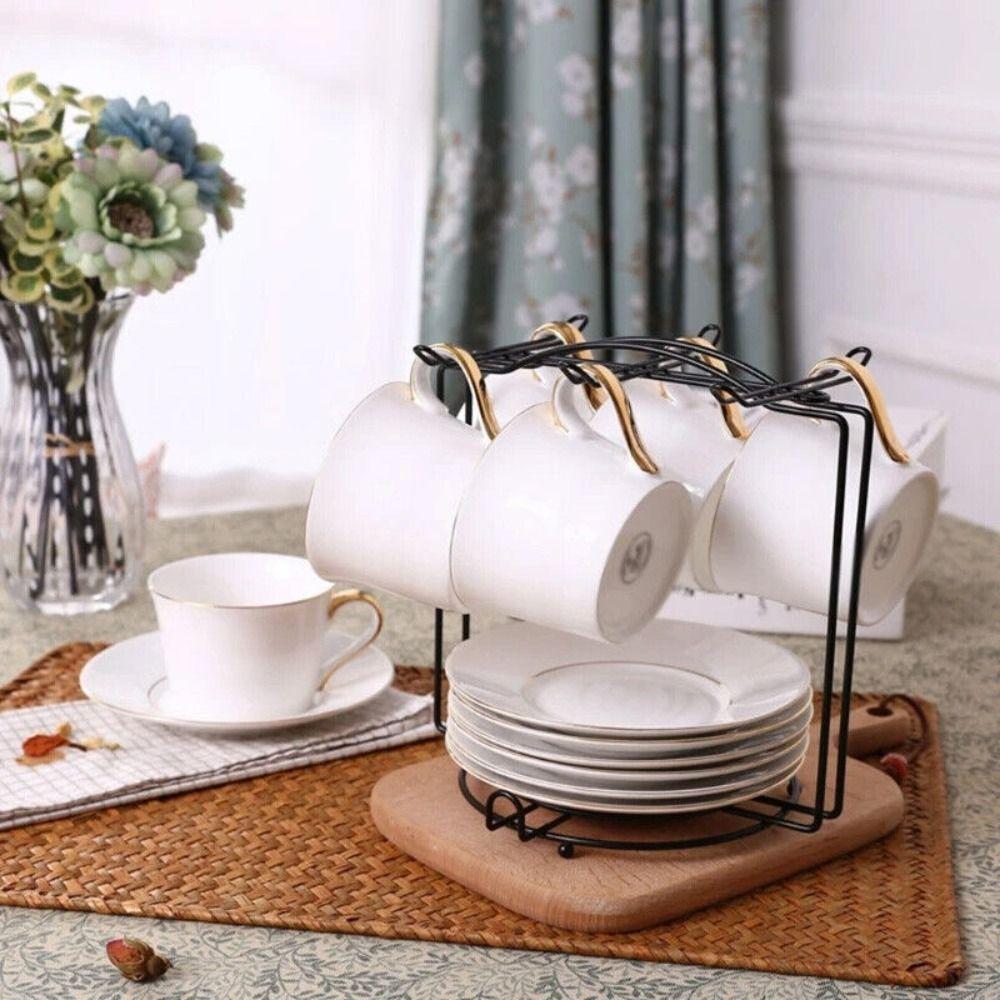 Слив воды с крючком Сушилка для чашек Металлическая вешалка для кофейных кружек Прочная подставка для демонстрации чайных чашек