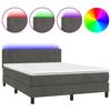 VidaXL Slatted Bed Base with Mattress and LED, Upholstered Bed, Double Bed, Adult Bedroom Interior Bed, 3134400