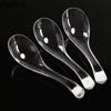 100pcs Disposable Spoons Rice Soup Dessert Spoon Transparent Plastic Scoop Household Kitchen Tableware Individual Package ECO