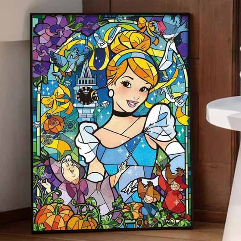 Disney Diamond Painting 5D Handmade DIY Cinderella Diamond Stickers Home Room Decorations Gifts