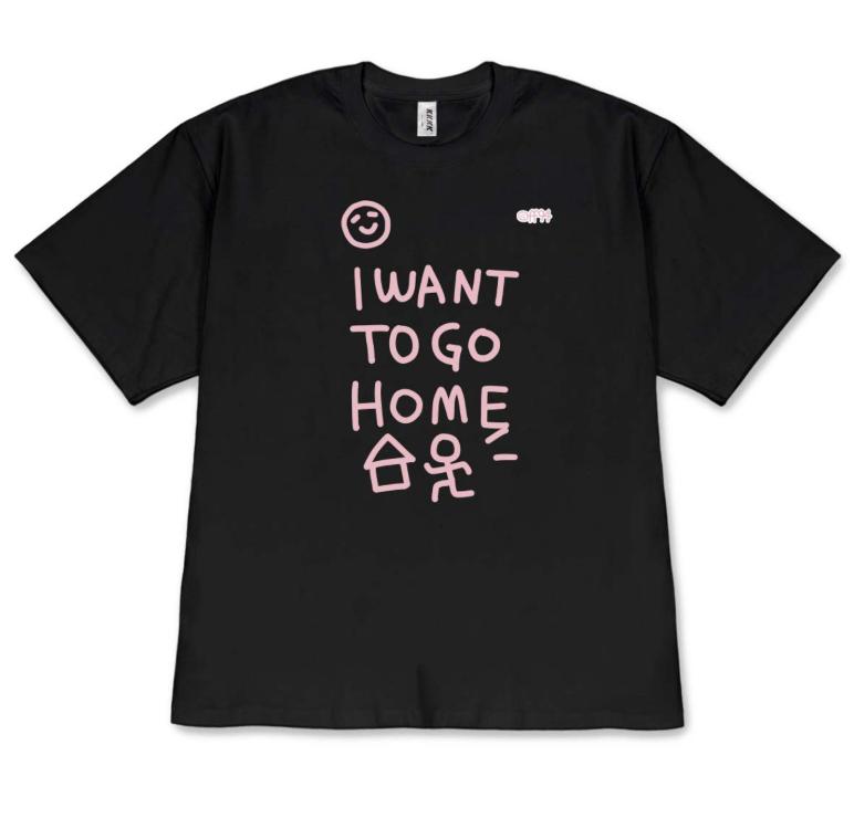 Novelty Work Meme Tshirt I Want To Go Home Hand Drawn Korean Tshirt Print Short Sleeve Casual Top For Office Workers Y2k Top