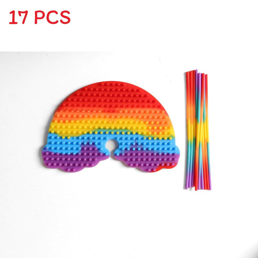 Красочная силиконовая сенсорная развивающая доска для детей с дизайном единорога для снятия стресса