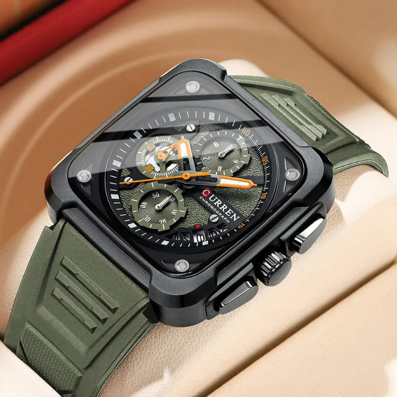 CURREN Men WristWatch Waterproof Chronograph Military Business Brand Luxury Silicone Sport Male Clockd