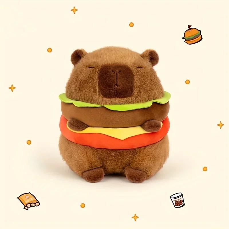 Capybara Plush Toy In The Shape Of A 20cm 7.87inch Hamburger Capibara Plush Toy In The Shape Of A Hamburger Best Holiday Gifts