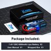 Zeee 2S 6500mAh Lipo Battery 7.4V 120C Hardcase with EC5 Plug for RC Car Truck Tank Truggy Boat Vehicles RC Racing Hobby Models