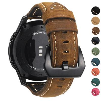 Ремешок из искусственной кожи для часов Amazfit Huawei Samsung Galaxy Watch Gear S3 Active2 46 мм 42 мм 20 мм 22 мм сменный ремешок