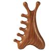 Sandalwood Meridian Massage Comb: 4-in-1 Gua Sha, Scalp Massage, and Acupoint Pressure Tool.