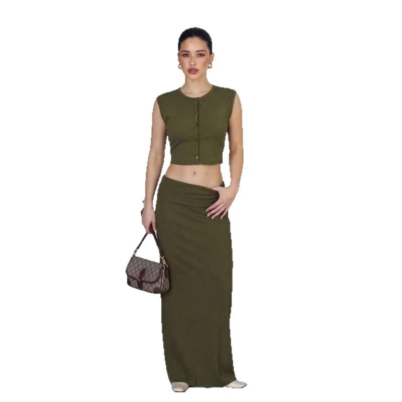 2026 Soft Modal Set Women Casual Sleeveless Top Mermaid Skirt Two Piece