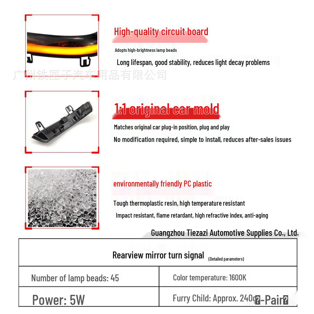 Volkswagen Golf MK5 Jetta Passat B5.5 B6 Зеркало заднего вида Поворотник