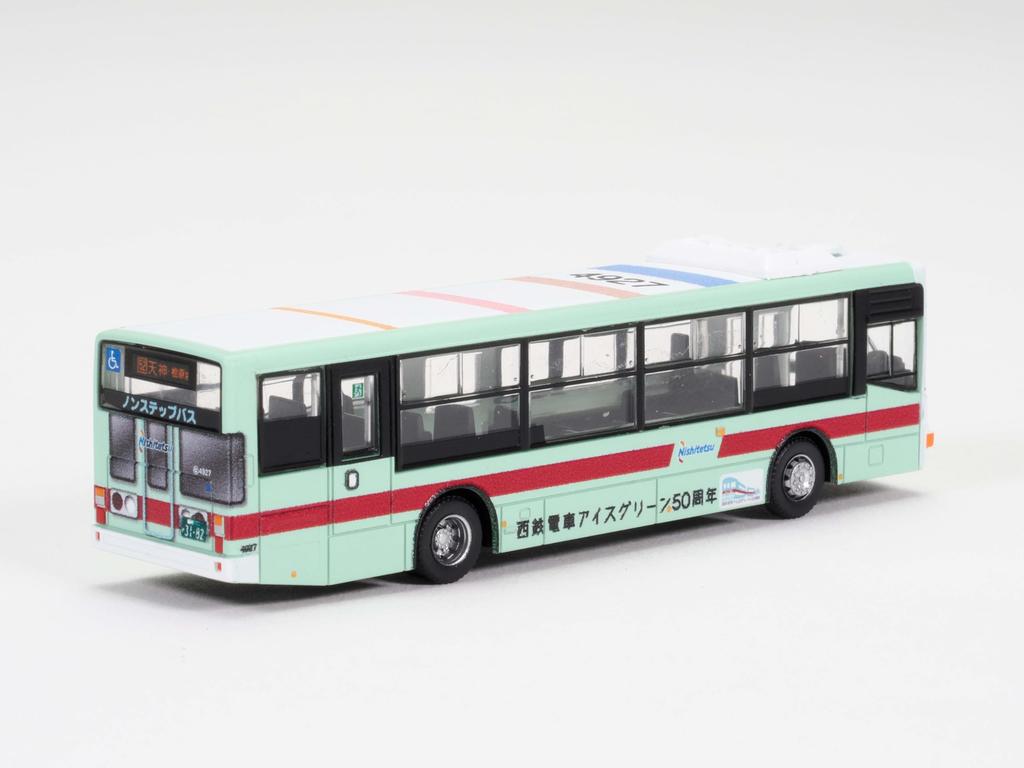 TOMYTEC The Bus Collection Nishitetsu Train Ice Green 50th Anniversary Wrapped Bus Diorama Accessory 335894