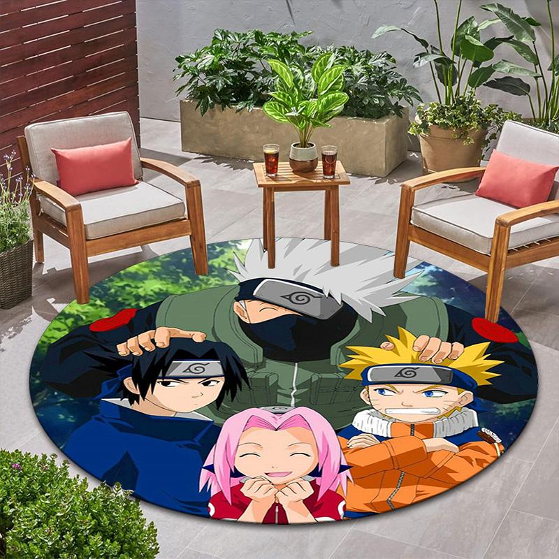 Famous cartoon NARUTO protagonist Uzumaki Naruto round carpet soft home decoration anti-slip door mat outdoor picnic mat carpet M1
