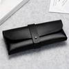 Button-Style Leather Sunglasses Case - Soft PVC Eyeglass Storage Bag