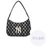 New MLB NY Yankees Hobo Bag Shoulder Bag Monogram Collection Women's Black/White 3ABQS012N-50BKS