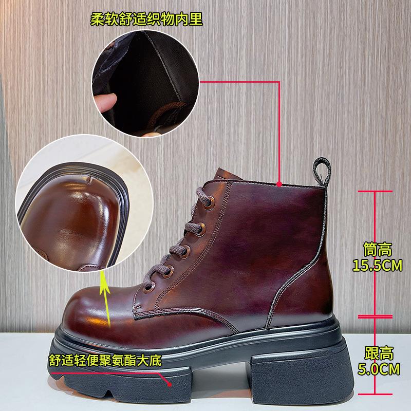 Женские ботинки Мартин на толстой подошве 2025 осень-зима новые универсальные короткие ботинки женские ретро британский стиль женские ботинки повседневная универсальная обувь