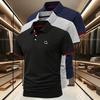 Men's 3Pack Set Short-Sleeve Polo Shirt with 3Button,2Tone Cuffs Moisture-Wicking Ideal for Golf, Commuting, and Casual Wear