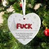 Funny Friendship Christmas Ornament Heart-Shaped Hanging Decoration for Xmas Tree Decor Humorous Gift for Friends