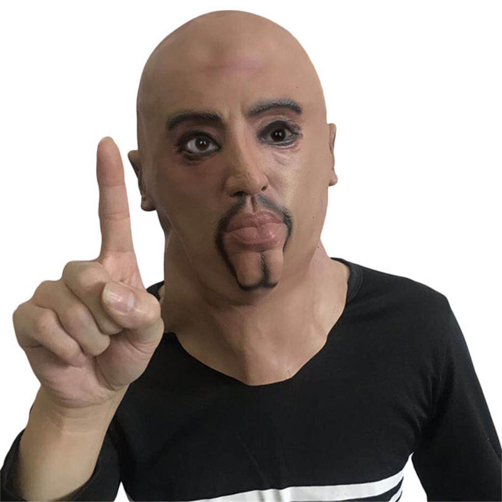 Жуткая вечеринка, новинка, костюм на Хэллоуин, латексная маска на голову, реалистичное человеческое лицо (Сильный мужчина)
