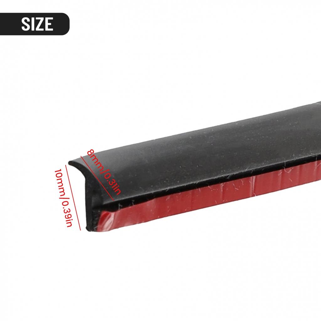 8 *10mm Car Black.Dashboard Windshield Gap Sealing Strip Rubber.Accessories 2M