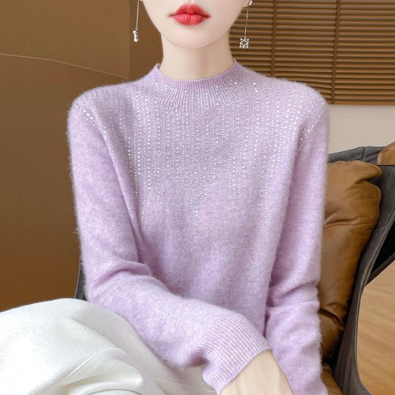 Женский кашемировый свитер Qinghe Cashmere 30% кашемир 70% шерсть Осень и Зима Пуловер Теплый и Модный