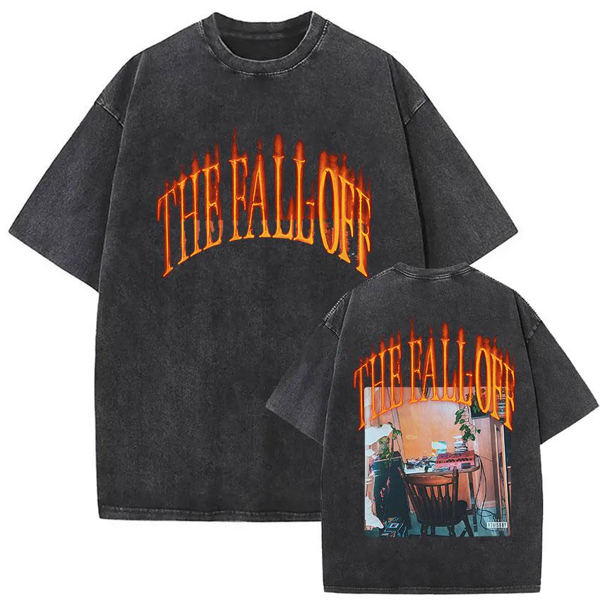 Винтажные стираные футболки J Cole The Fall Off Тур по Северной Америке Графическая футболка женская Одежда Хип-хоп Короткий рукав Футболка