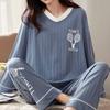 Long Sleeve Pajamas Suits Women Spring Autumn Sports Suit Sleepwear Casual Loose Winter Home Wear Plus Size Pullover Cotton