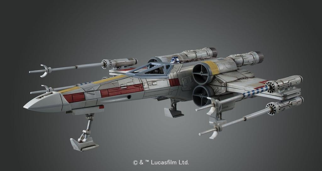 BANDAI SPIRITS Star Wars Starfighter Plastic Model Package 1/72 X-Wing Color-coded (New Version)