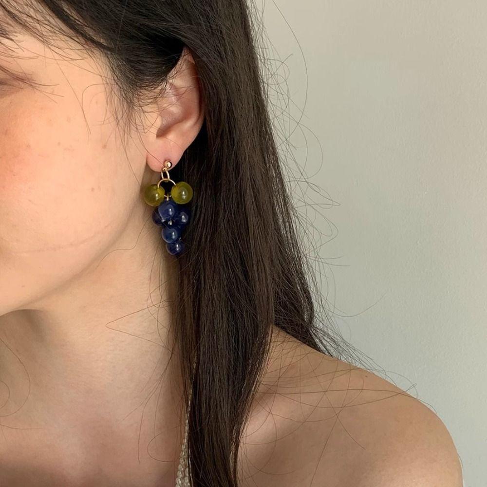 Bohemia Earrings Fruit Dangle Earring Cute Beads Earrings Creative Grape Earrings Vacation