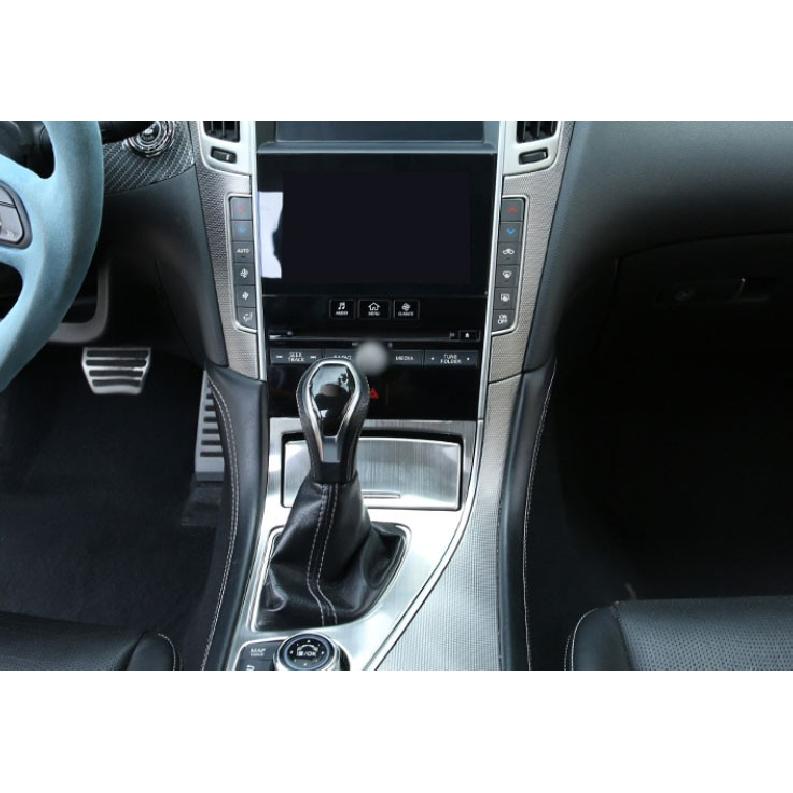 Для Infiniti Q50 2014-23 Серебристо-титановая полоса кнопок AC по бокам экрана GPS-консоли