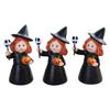 Halloween Witch Ornament Resin Witch Decoration Halloween Witch Figurine Set with Skull Pumpkin Resin for Home for Holiday