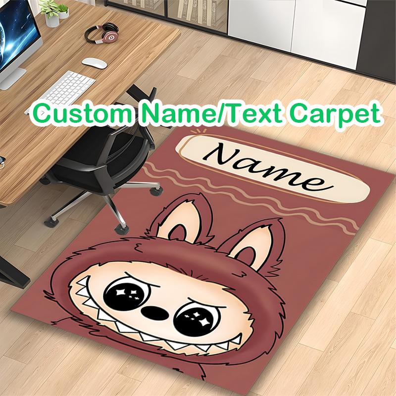 [Labubu Brown Monster Printed Carpet] Non-slip Office Rug, Cozy Area Carprt for Living Room Use, Soft Home Sofa Chair Mat