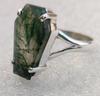 Coffin Ring, Moss Agate Ring, 925 Solid Sterling Silver Ring, Boho Ring, Handmade Jewelry, Moss Agate Coffin Gemstone Ring, Gift for Her
