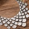 1 PCS Retro Silver Scale Statement Necklace Exaggerated Geometric Textured Jewelry Fashion Neck Chain for Women