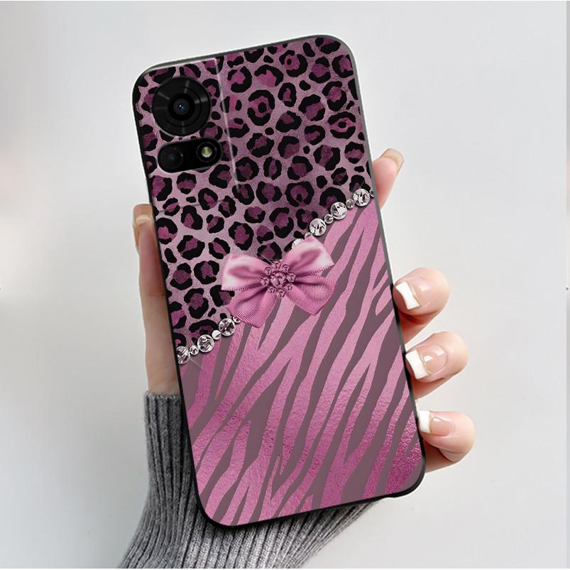 For TCL 50 LE K23 K24 Case Back Cover Luxury Butterfly Flowers Black Shockproof Soft Silicone Bumper Phone Casing TCL 50LE Coque
