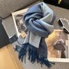 100% Wool Winter Narrow Scarf for Men's and Women's Universal Warm  Solid Color Scarf and Cold-Proof Scarves Poncho