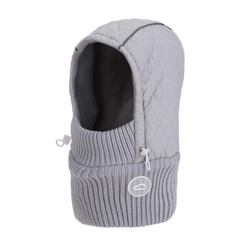 Winter Knit Hat Mask Balaclava With Fleece Lining For Outdoor Cycling And Cold Weather