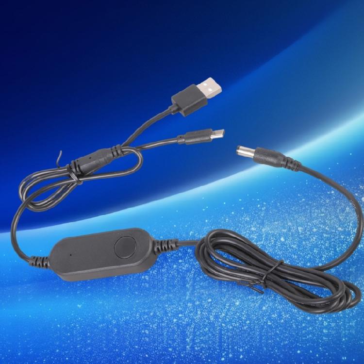 Кабель-переключатель управления USB C + USB на DC5.5mmx2.1mm Конвертер 12V12W Выход Для Цифровых Аксессуаров Портативное Использование