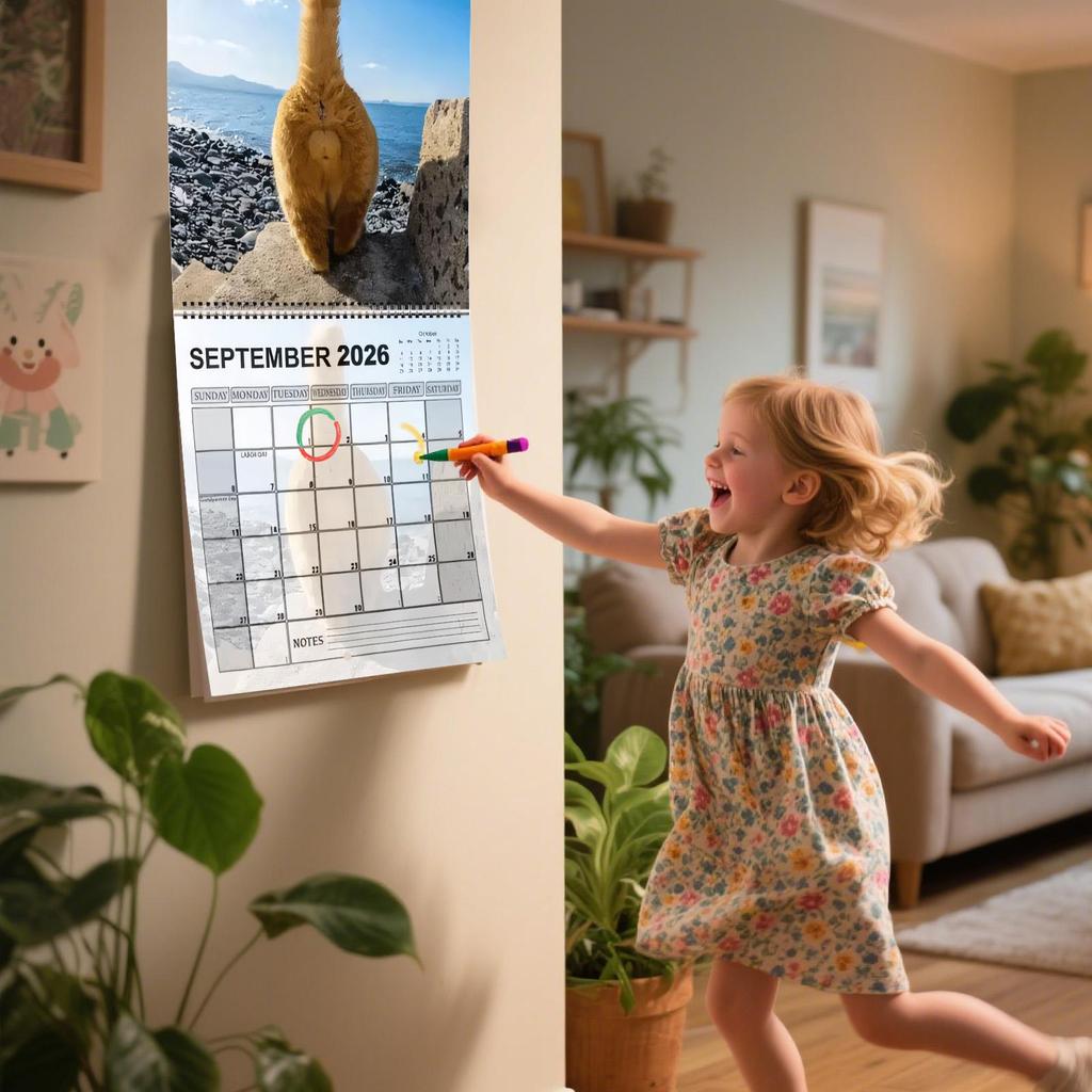 12-месячный настенный календарь 2026 Настенный календарь Кот 2026 Ежемесячный планер-органайзер Инструмент для планирования Для стола Спальни Настольный Холодильник