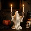 Милая Фигурка Призрака Подсвечник для Хэллоуина, Смоляной Подсвечник для Чайной Свечи, Тонкий Хэллоуинский Декор Домашний Стол и Жуткая Атмосфера Аксессуар