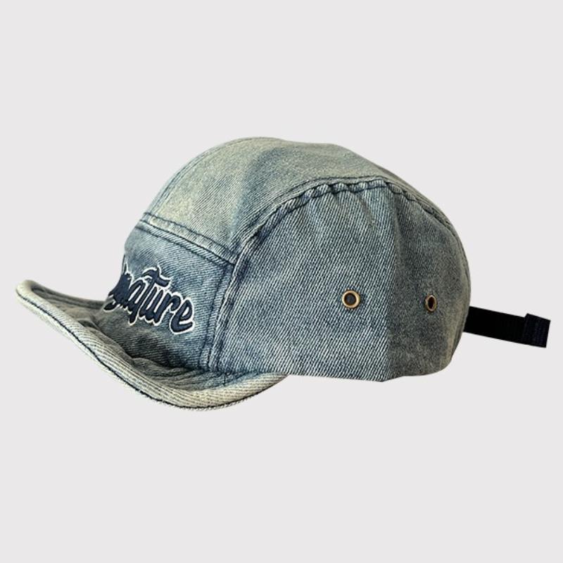 Американские ретро-кепки с короткими полями для мужчин, летние, Ami Kaji Street Fashion, джинсовая кепка с вышитыми буквами для женщин