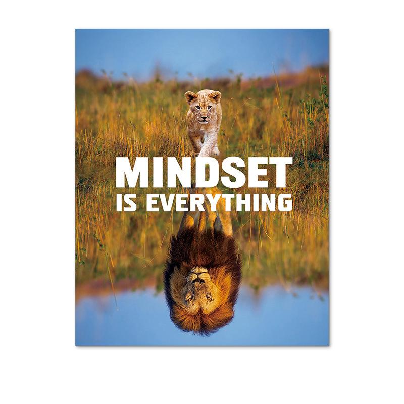 Modern Inspirational Quotes Posters and Prints Lion Tiger Pictures Animal Canvas Painting For Office Porch Room Wall Decoration