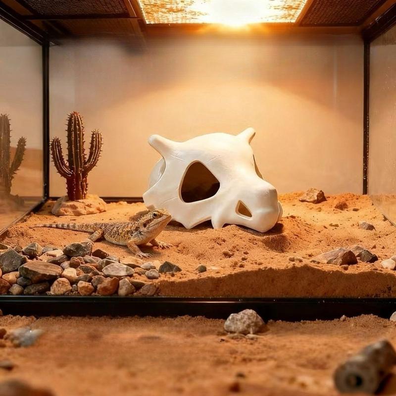 Украшение для аквариума Декор для аквариума 3D-печать в аниме-стиле Череп Укрытия для рептилий для террариума Среда обитания 100% Безопасное Украшение для дома