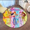 Custom Name Winx Club Printed Round Rug Carpet Chair Rug Area Rug Entryway Doormats,for Office Chair Living Room Bedroom Kitchen Room.