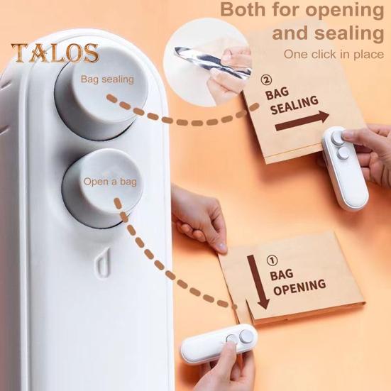 Mini Bag Sealer 2-in-1 Rechargeable Bag Sealing Machine for Snack Bags Portable Handheld Food Sealer Heat Sealing Cutting Plastic Bag