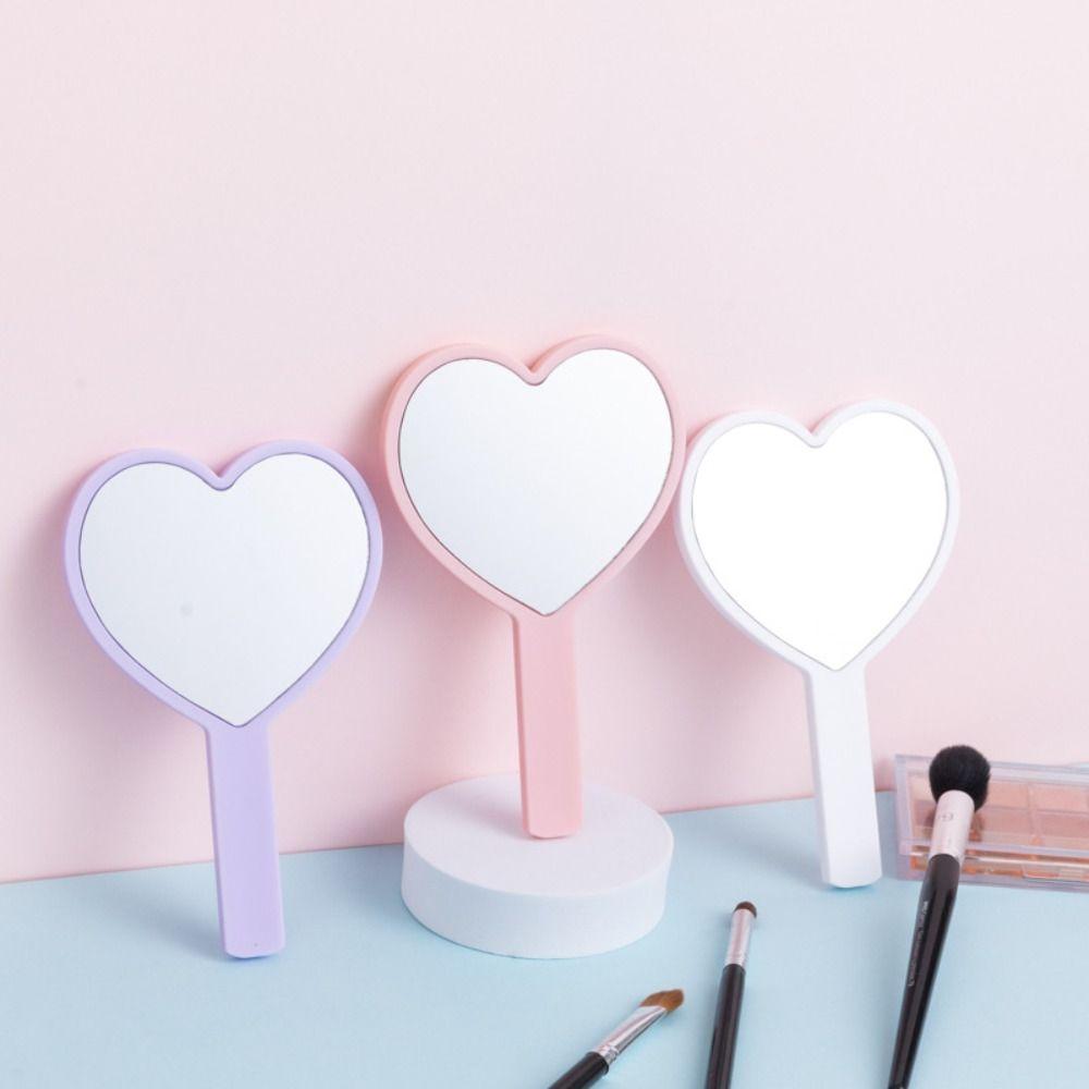 Зеркало для спа-салона с ручкой. Ручное косметическое зеркало в форме сердца. Зеркало для макияжа. Ручное зеркало.