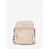 Jet Set Item Metallic Logo Jacquard Duffle Crossbody Medium 35f4gttc2j2605 Light Cream Multi
