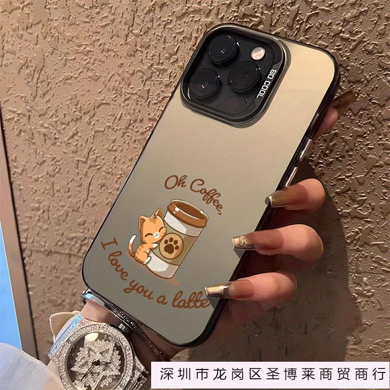 Кофейный медведь подходит для чехла на телефон Apple 16 iPhone13/14 цветной серебристый 15promax новый 13 противоударный 11P