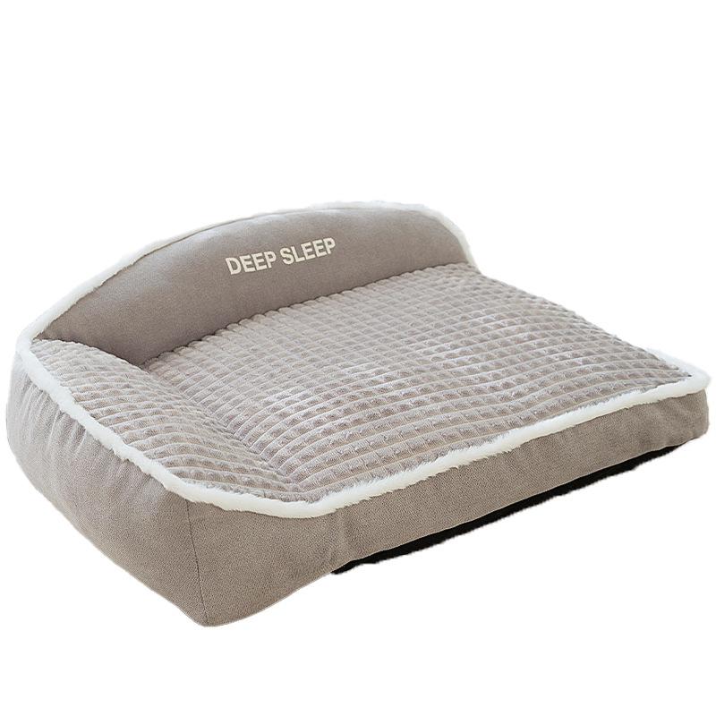 Cozy Autumn/Winter Fleece Pet Bed: Thickened Sofa Nest for Dogs and Cats