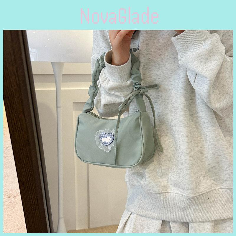Chic Canvas Hobo Bag For Women 2023 Autumn New Black Green Pink Fashion Streetwear