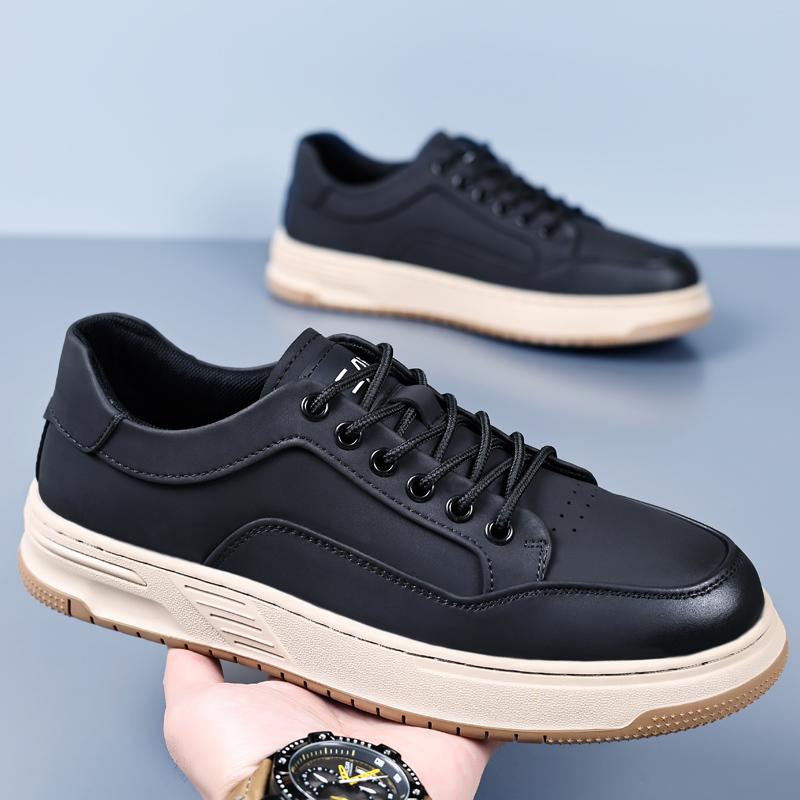 Роскошные 2024 новые мужские противоскользящие вулканизированные туфли на открытом воздухе модные повседневные кожаные туфли ручной работы на плоской подошве классические кроссовки с толстой подошвой