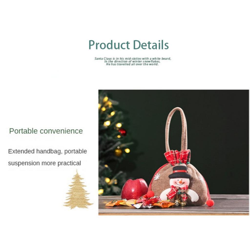 Рождественское украшение, маленький подарок, мягкая плюшевая подарочная сумка, канун Рождества, упаковочная коробка для яблок, сумка-тоут, банка для конфет, сумка для яблока